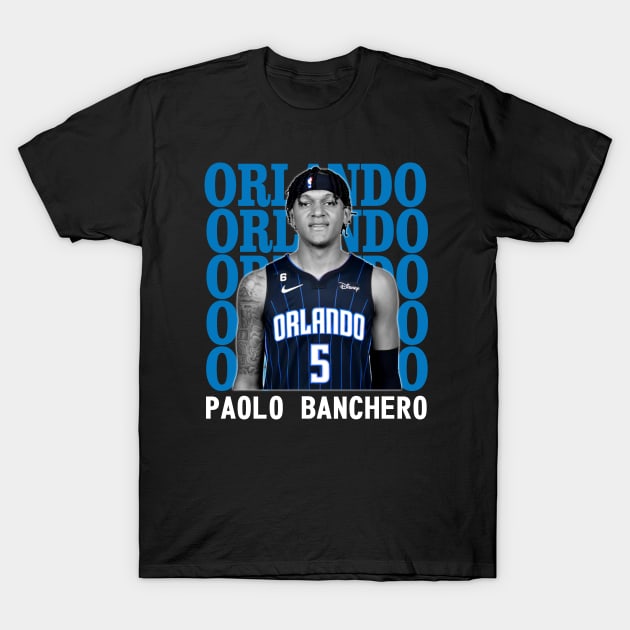 Orlando Magic Paolo Banchero 5 T-Shirt by Thejockandnerd